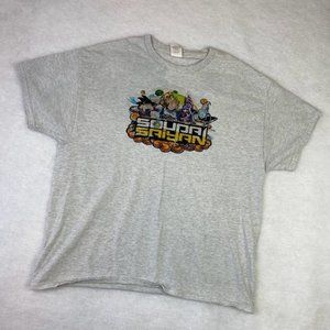 Men's Short Sleeve Gray Saiyan T-Shirt Size XL Crew Neck Anime Shirt